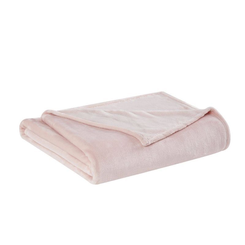 Blush Pink Velvet Plush Full/Queen Bed Blanket