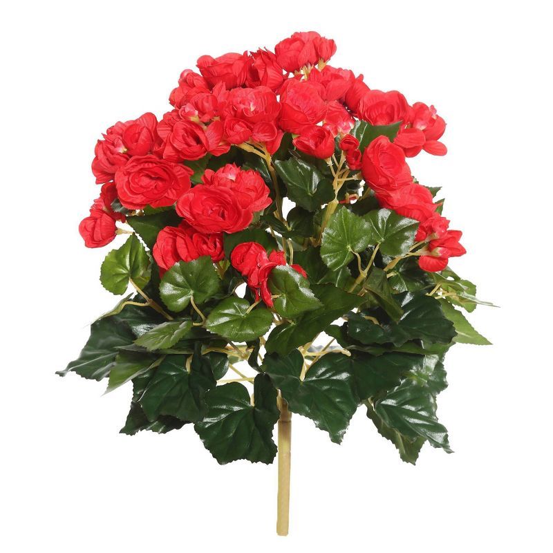 Red 19" Plastic Begonia Flower Arrangement