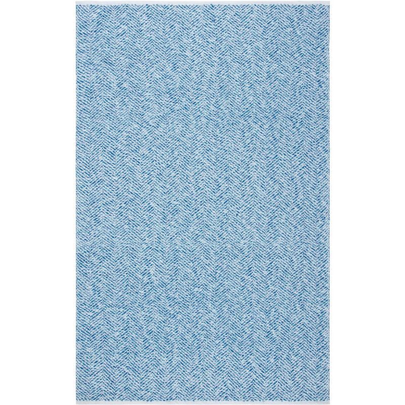 Nantucket Blue Hand-Tufted Cotton Rectangular Area Rug 5'x8'