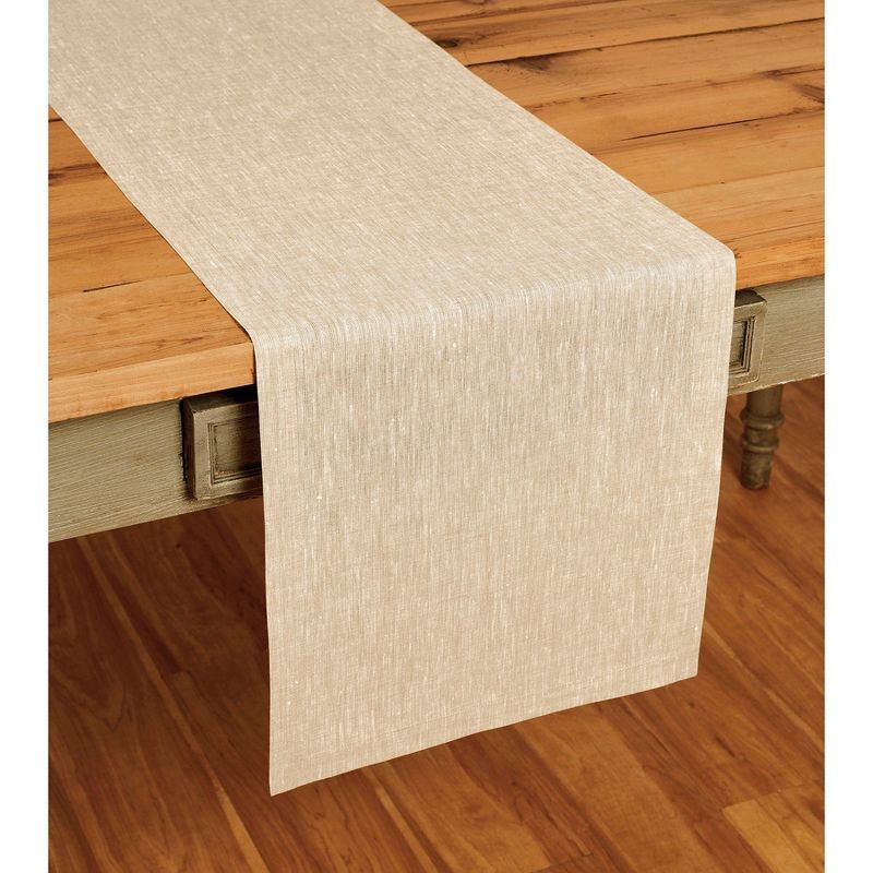 Champagne Beige Linen Table Runner 14 x 120 Inch