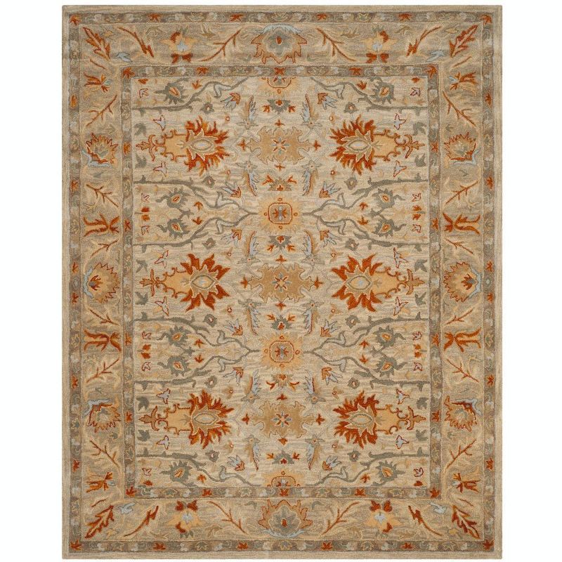 Antiquity Beige and Multi Wool 6' x 9' Handmade Tufted Area Rug