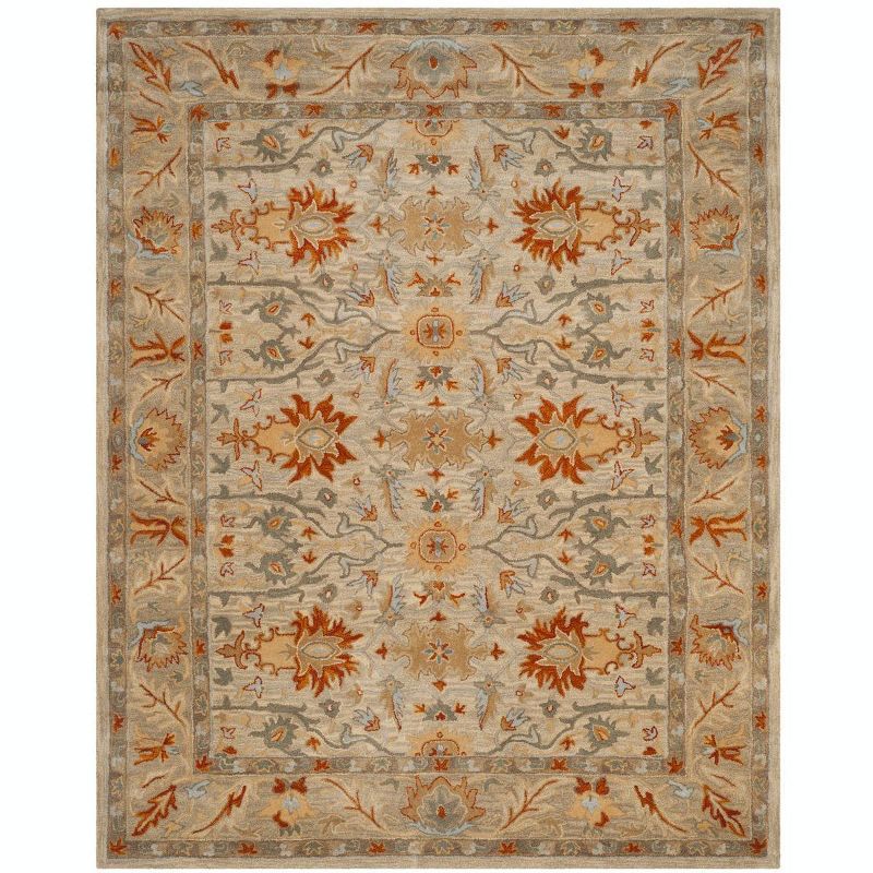 Antiquity Hand Tufted Wool Oriental Area Rug in Beige/Gray/Orange