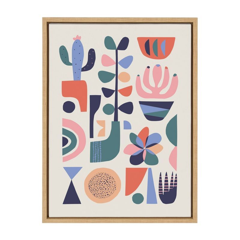 Mid-Century Modern Abstract Succulent Canvas Wall Art