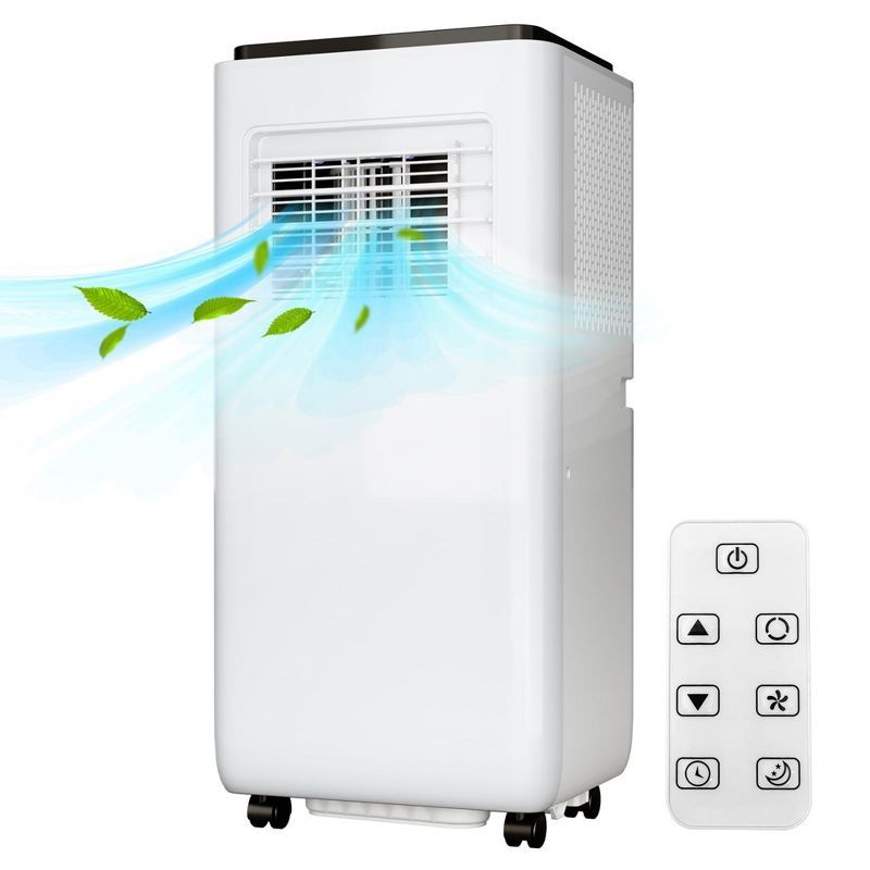 White 10000 BTU Portable Air Conditioner with Remote and Sleep Mode