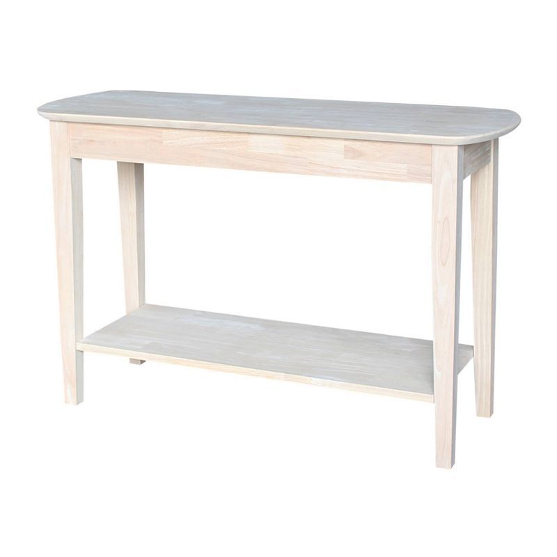 Unfinished Parawood Philips Oval Sofa Table with Storage