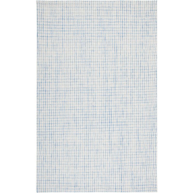 Marbella Blue and Ivory Handwoven Wool Area Rug 3' x 5'