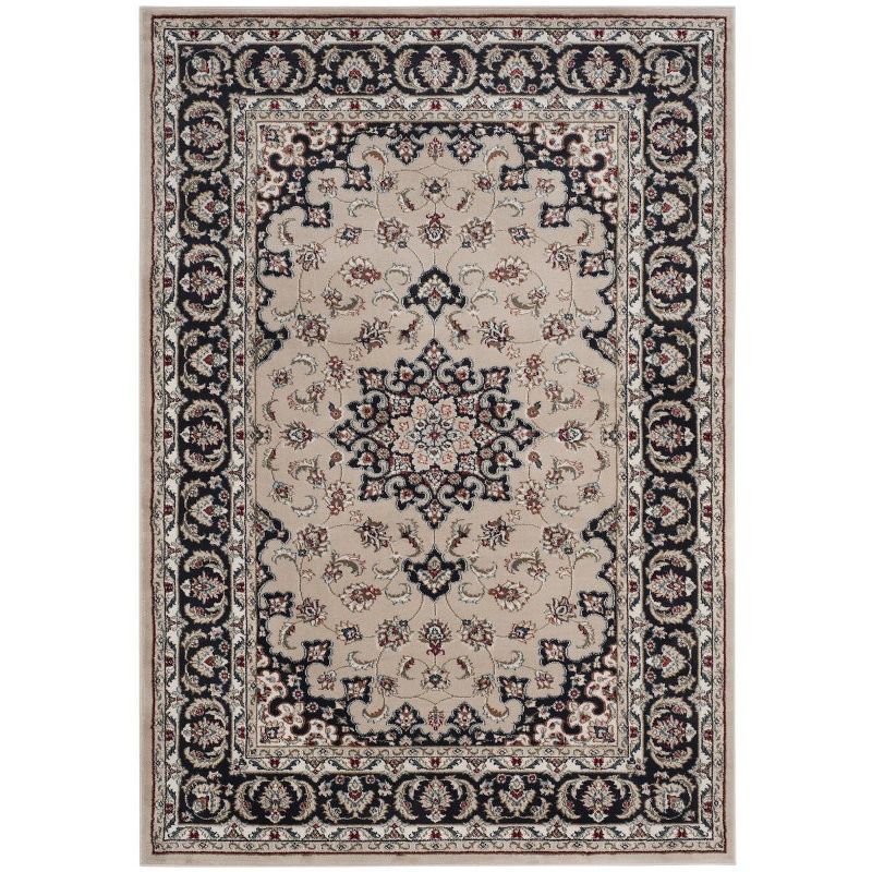 Lyndhurst 6' x 9' Cream and Anthracite Synthetic Area Rug