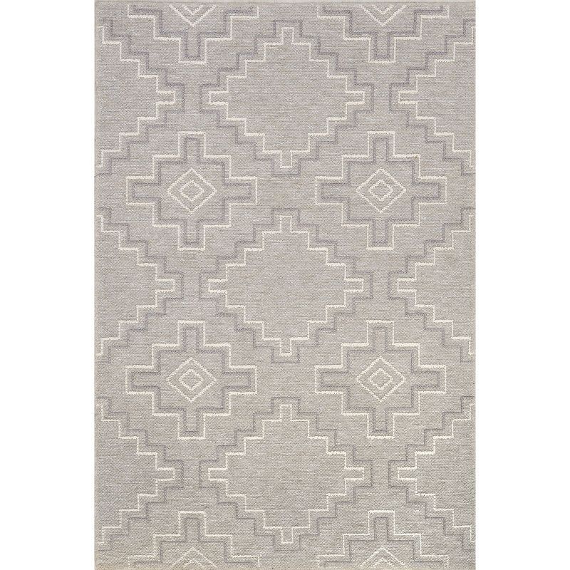 Alani Beige and Gray Synthetic 4' x 6' Area Rug