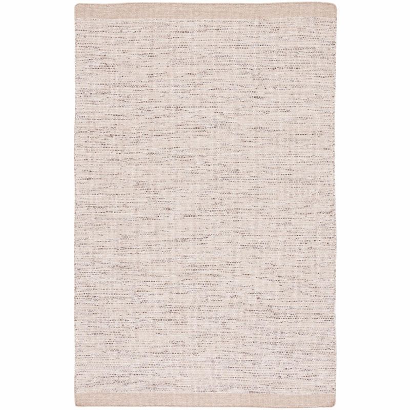 Ivory and Beige Handmade Wool Flat Woven Area Rug, 4' x 6'