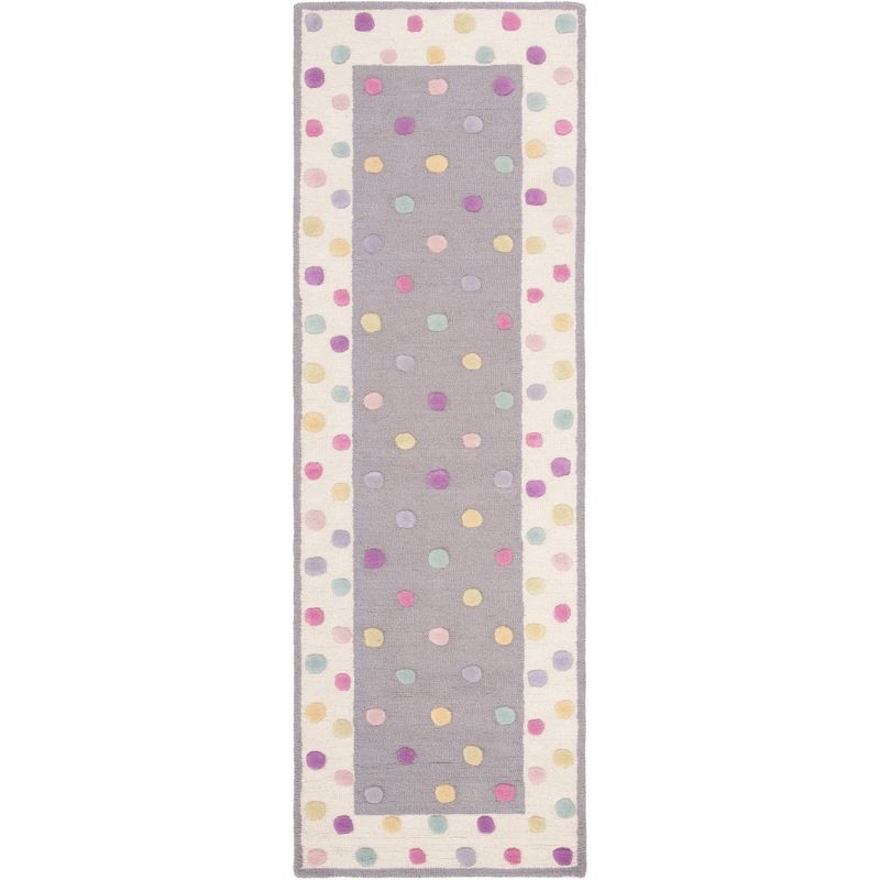 Gray and Multicolor Hand-Tufted Wool Kids Area Rug