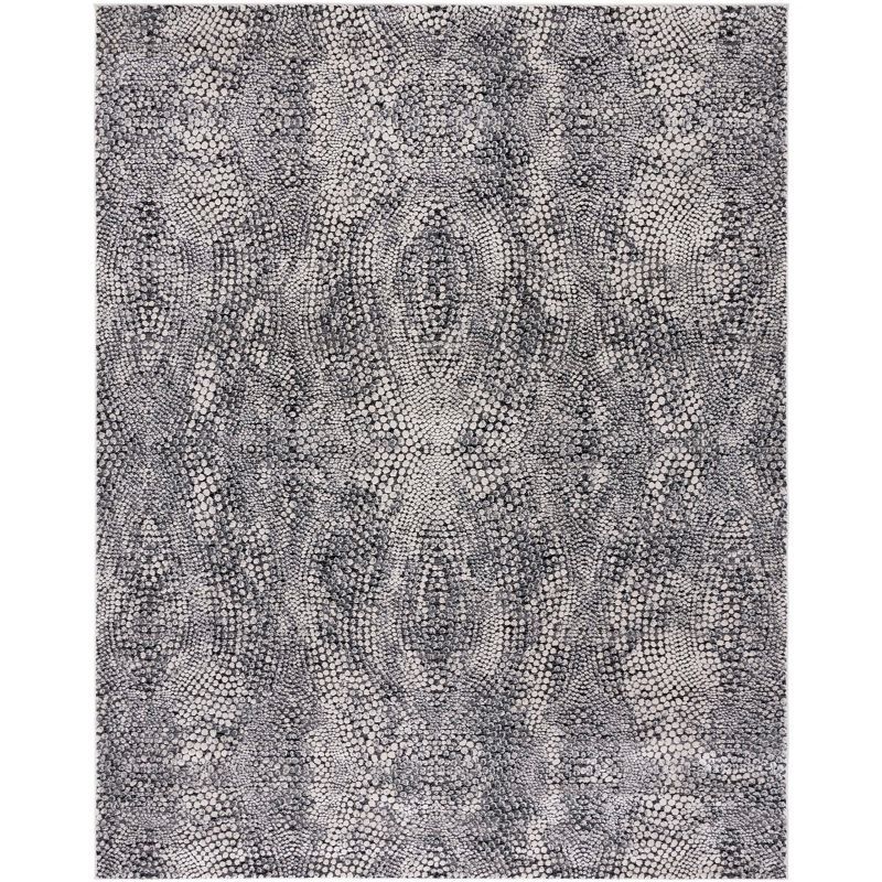 Reversible Abstract Synthetic 9' x 12' Rug in Gray