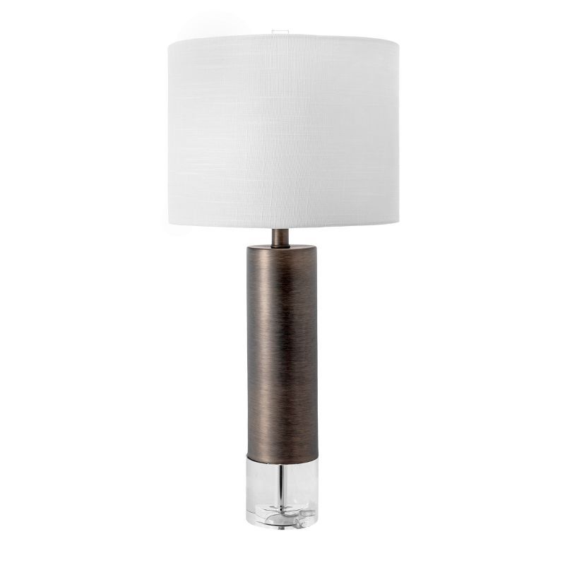 Warwick Contemporary 28" Gray Metal Table Lamp with Linen Shade