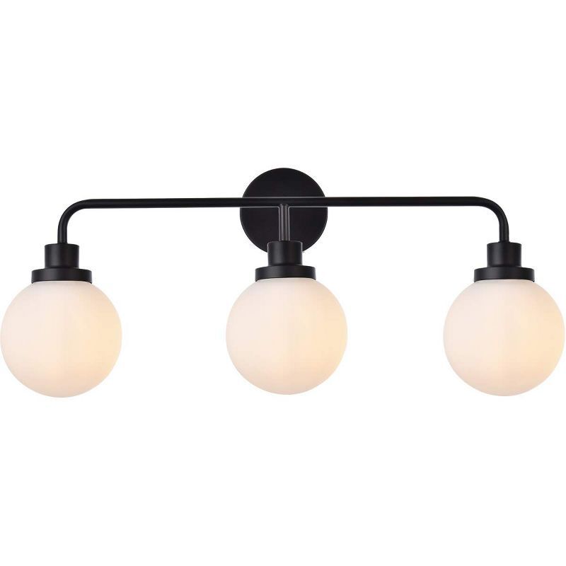 Hanson 3-Light Black Metal and Glass Bath Sconce