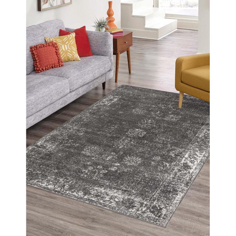 Casino Sofia Dark Gray 9' x 12' Rectangular Synthetic Area Rug