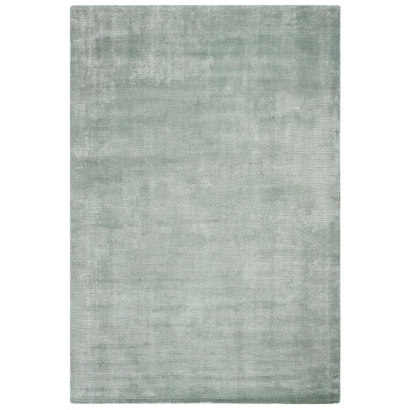 Light Blue Hand-Knotted Wool and Viscose Area Rug 6' x 9'