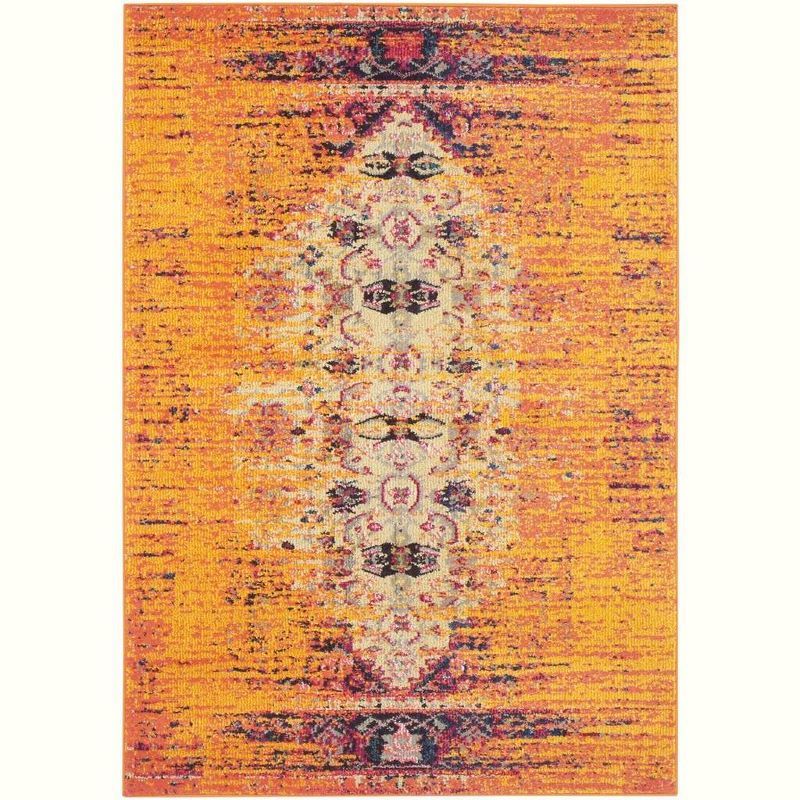 Orange Multi 10x14 Synthetic Hand-knotted Area Rug