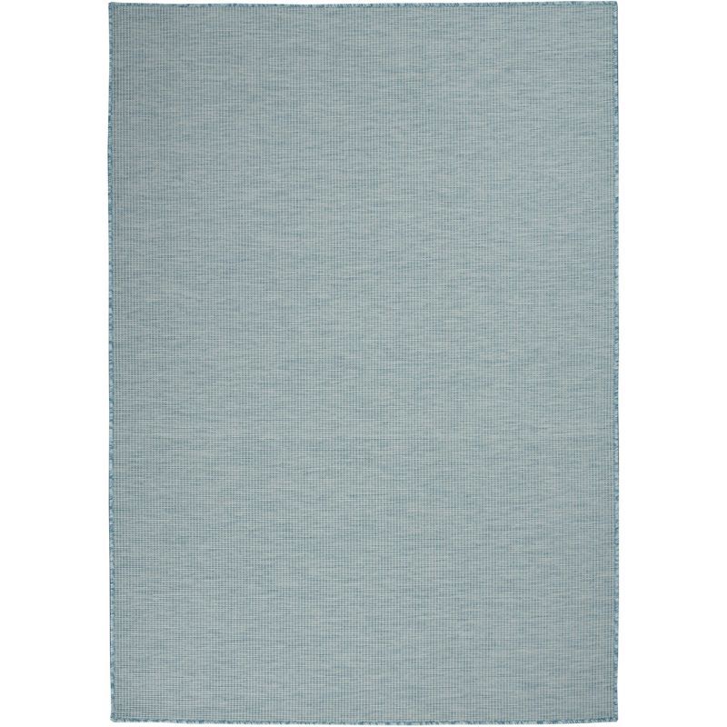 Aqua Solstice Flat Woven 4' x 6' Reversible Outdoor Rug