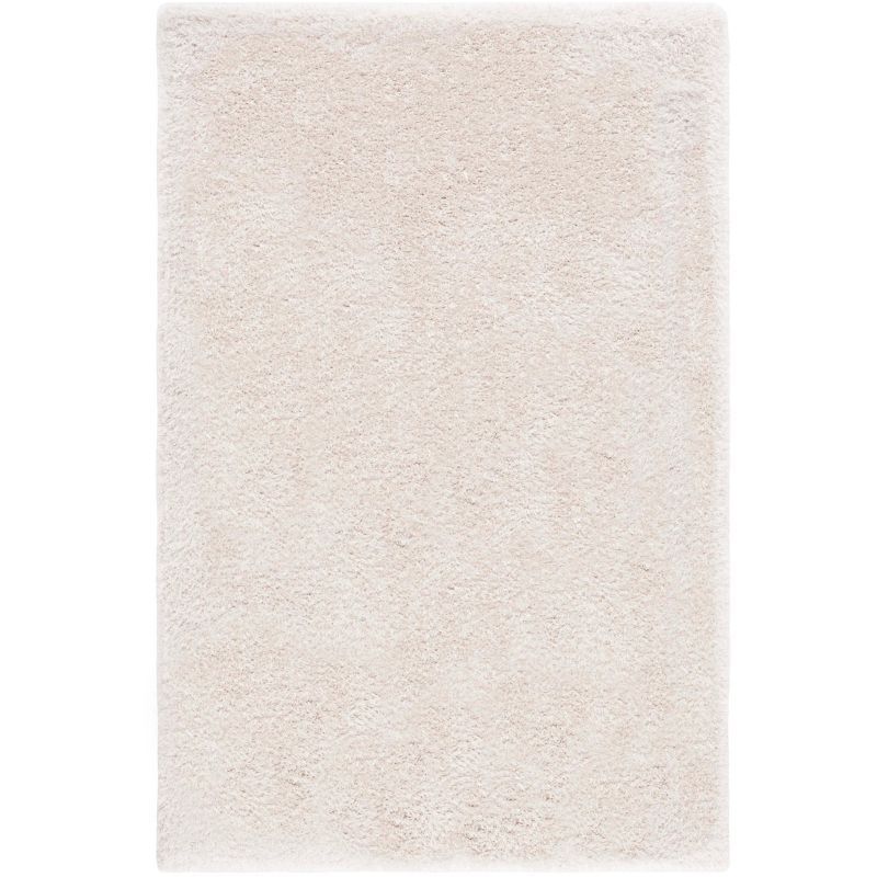 Ivory 5' x 8' Hand Tufted Shag Area Rug