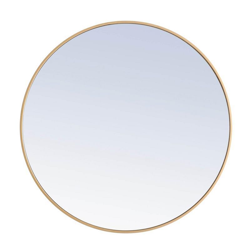 36" Gold Round Metal Bathroom Vanity Mirror