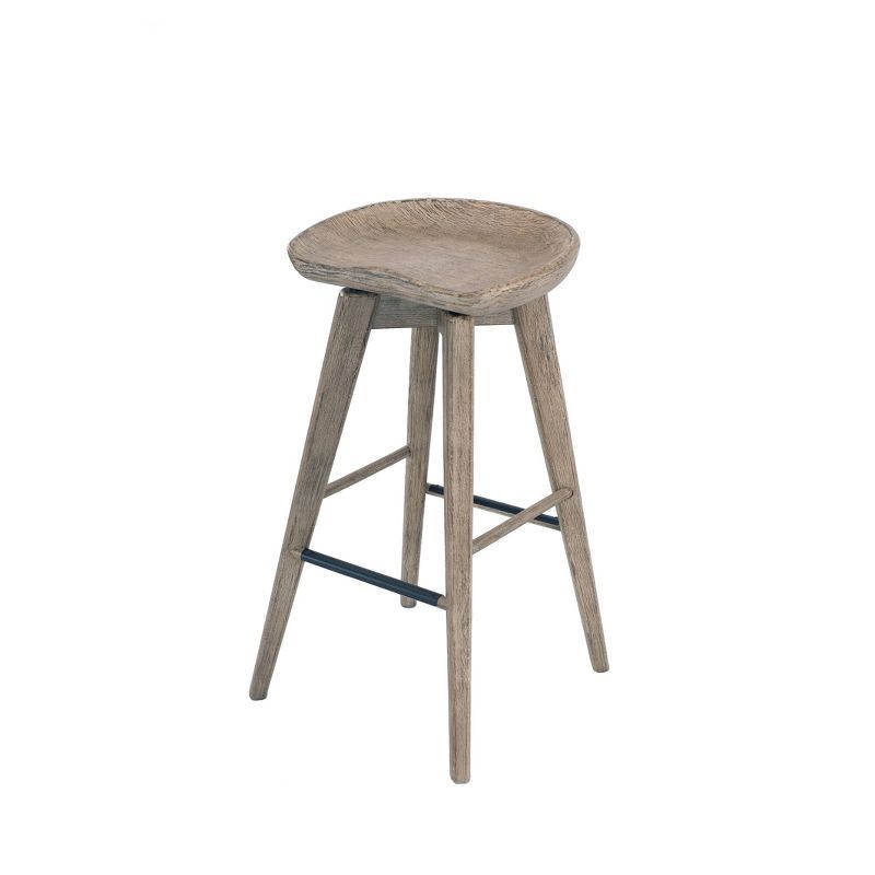 Barnwood Wire-Brush 29" Backless Swivel Saddle Stool