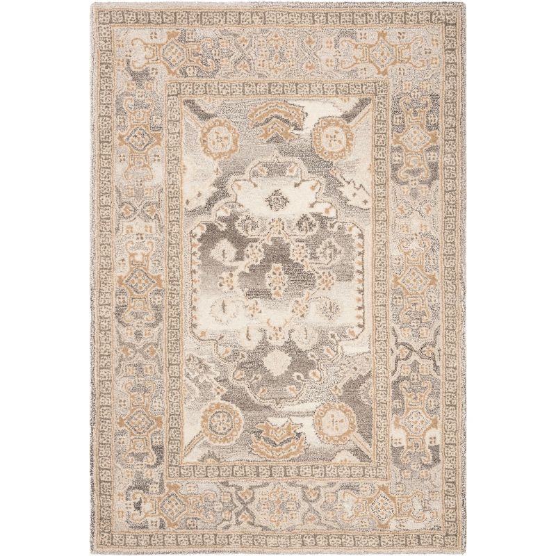 Light Gray 4' x 6' Hand-Tufted Wool Area Rug