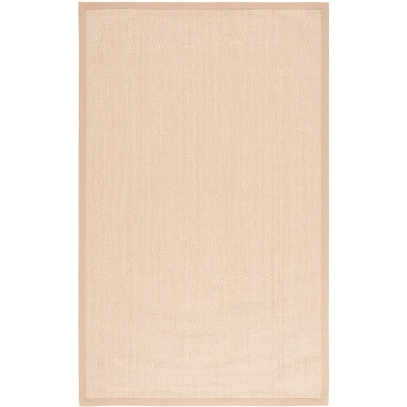 Tan Hand-Knotted Wool and Cotton Area Rug, 6' x 9'