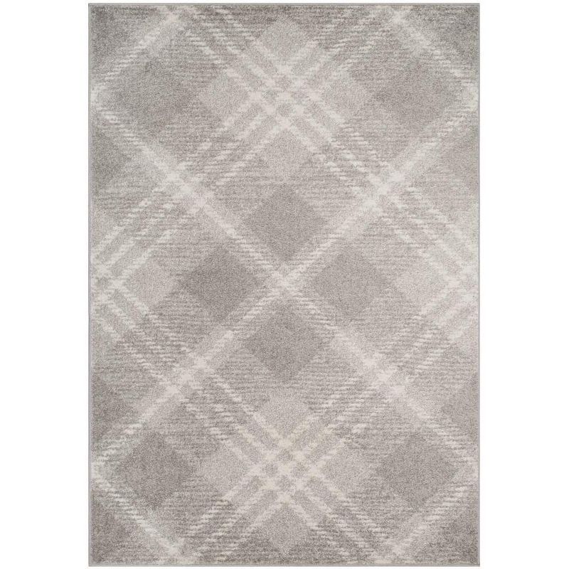Adirondack Light Grey & Ivory Easy-Care Synthetic Area Rug, 6' x 9'