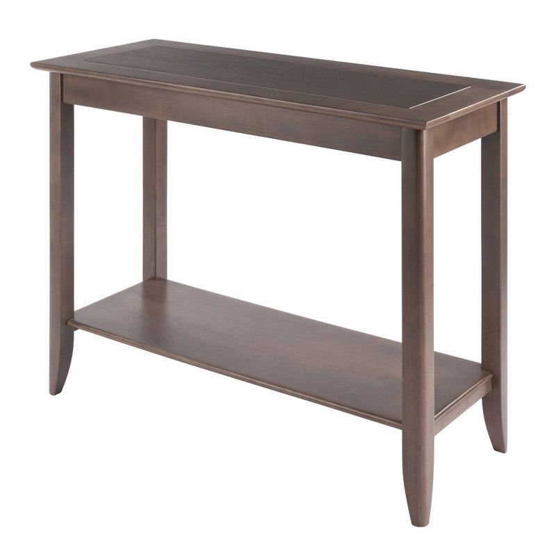 Oyster Gray Medium Wood Console Table with Storage