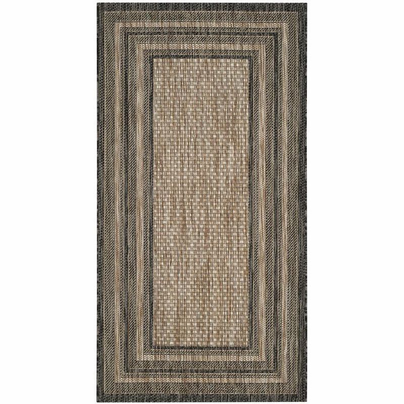 Natural Black Flat Woven Synthetic 31" Rectangular Area Rug