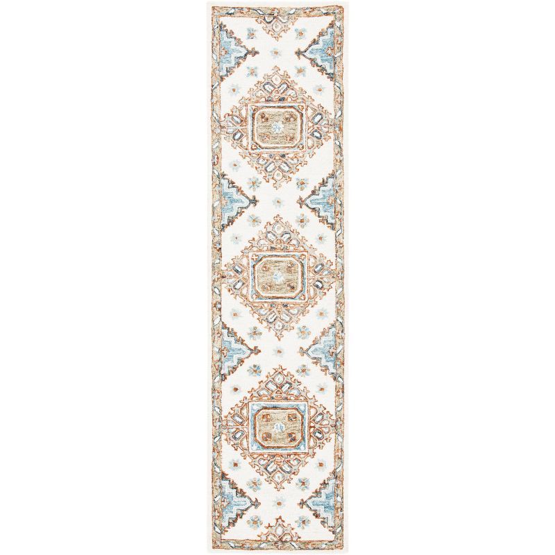 Elegant Ivory Hand-Tufted Wool Runner Rug - 27" x 9"