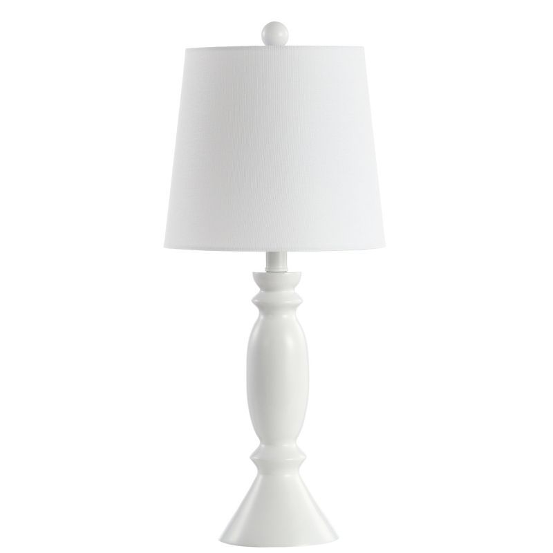 Kian White 24-Inch Traditional Table Lamp with Cotton Shade