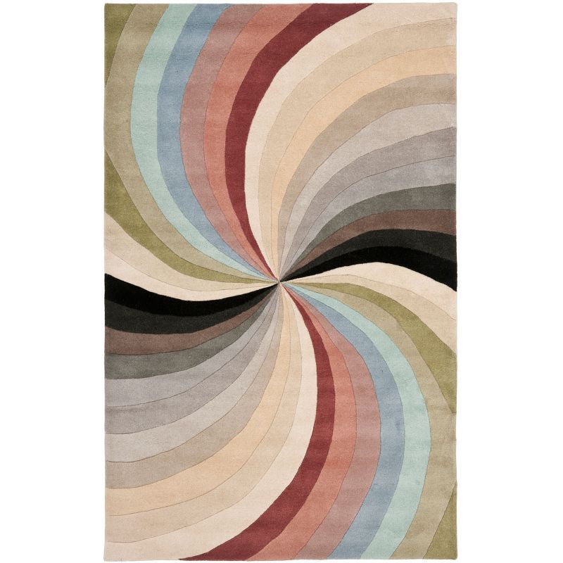 Multi-Color Tufted Handmade Wool Area Rug, 7'6" x 9'6"