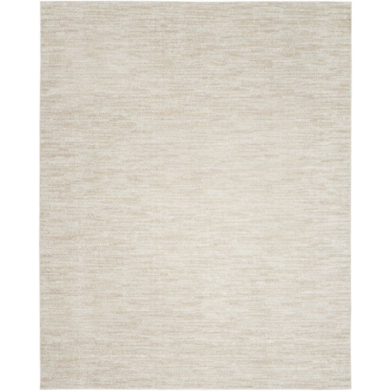 Ivory Beige 8' x 10' Reversible Synthetic Area Rug