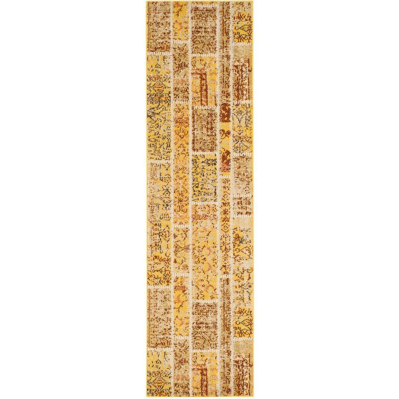 Bohemian Chic Yellow Multi Synthetic 2'2" x 8' Runner Rug