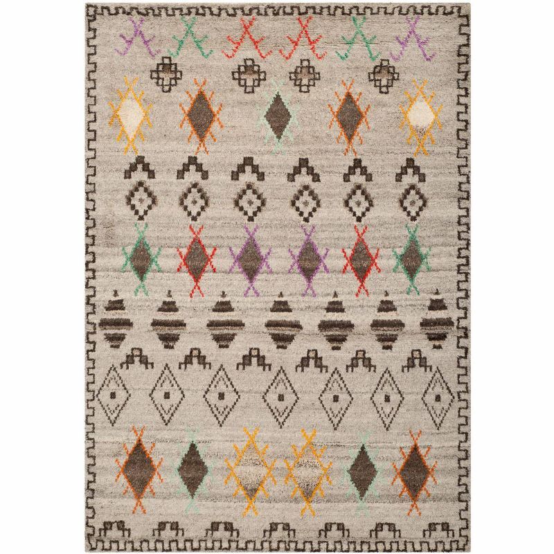 Hand-Knotted Pure Wool Geometric 8' x 10' Area Rug