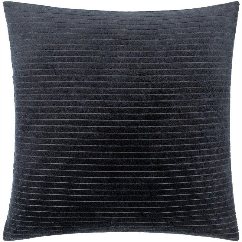 Kamesha Ink Blue Cotton Square Pillow Cover 18" x 18"