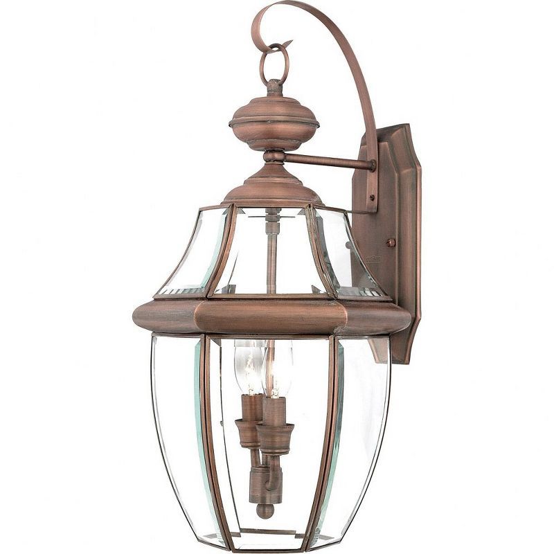 Aged Copper 20" Outdoor Wall Lantern with Clear Glass