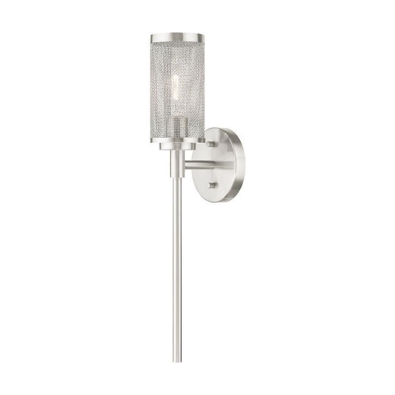 Brushed Nickel Industro Mesh Shade Wall Sconce