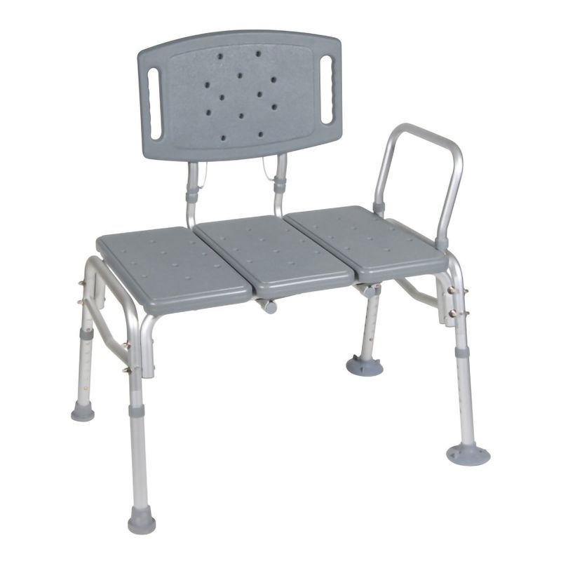 Gray Adjustable Height Bariatric Bath Transfer Bench