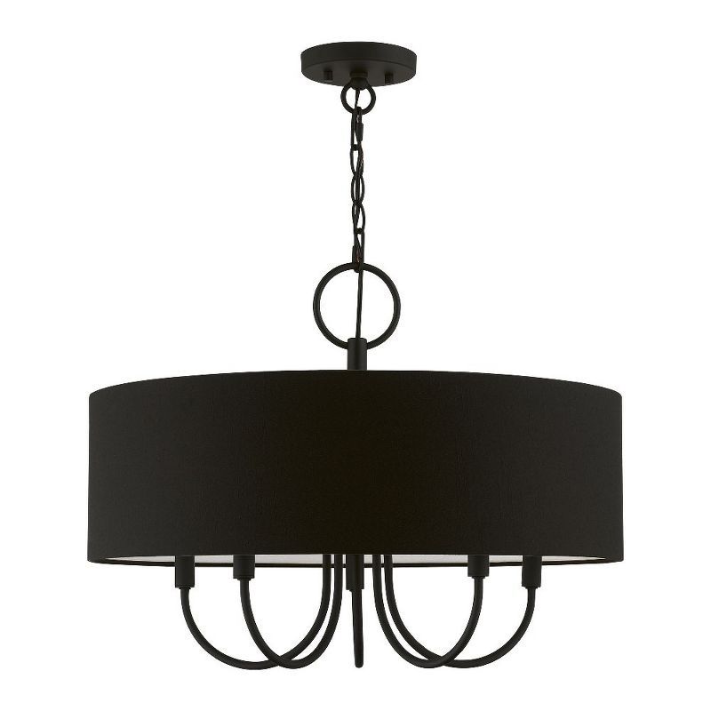 Bainbridge Mini Drum 5-Light Black Pendant Chandelier