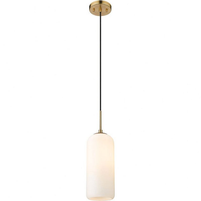 Monty Heritage Brass and Glass Mid-Century Modern Pendant Light