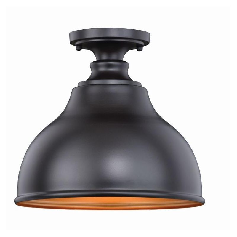 Delano Black and Gold Indoor/Outdoor Flush Mount Light