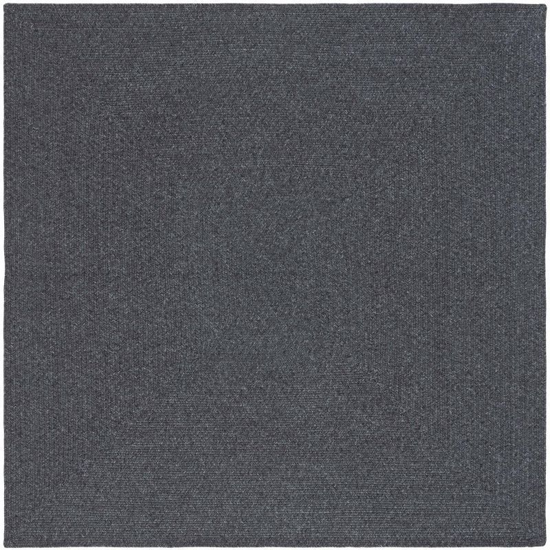 Handwoven Reversible Square Braided Rug in Gray - Easy Care 6'x6'