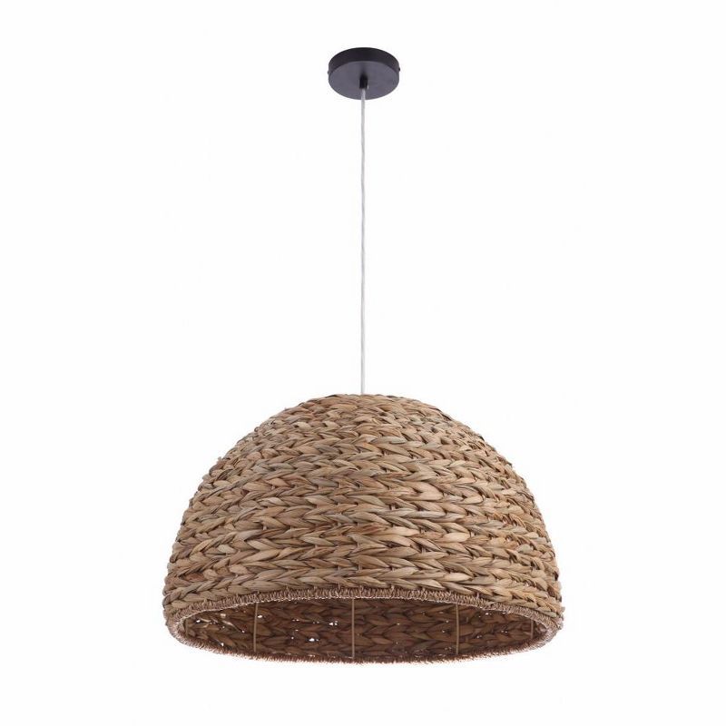 Natural Grass Shade Glass Indoor/Outdoor Pendant Light