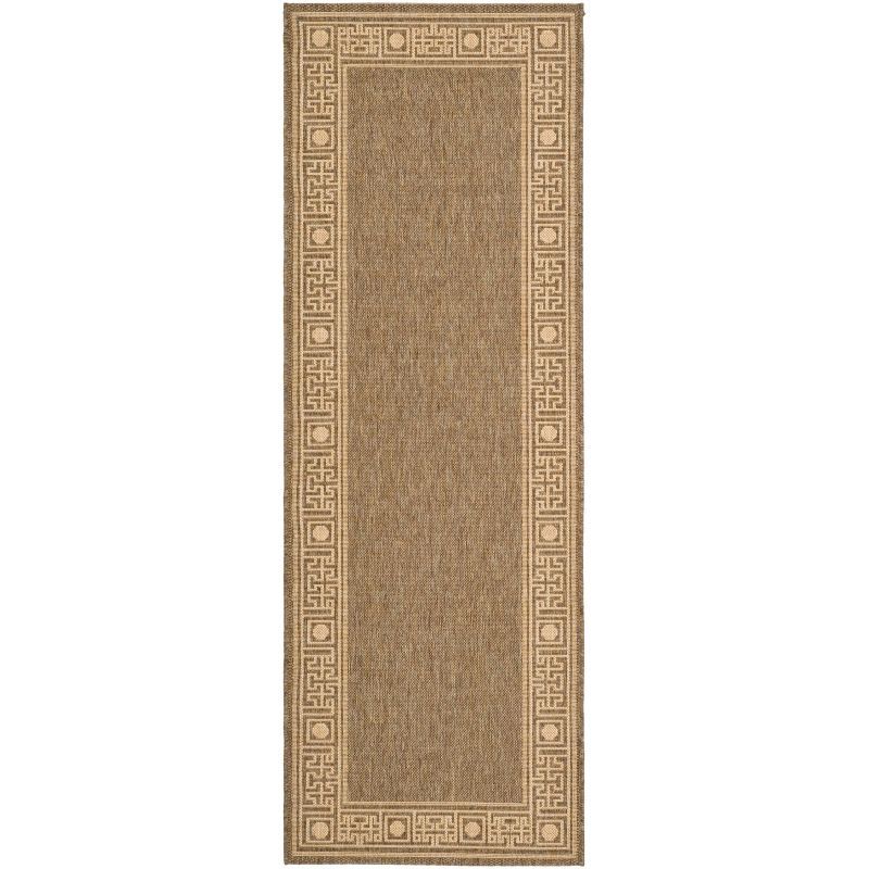 Taupe and Greige Geometric Low Pile Outdoor Area Rug