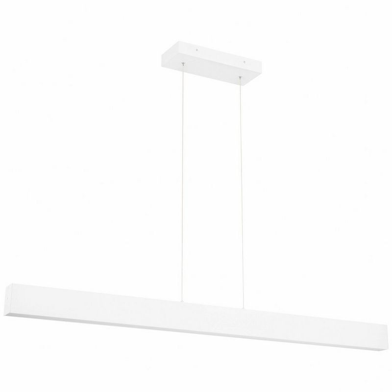 Sleek Silver Streamline 42W LED Linear Glass Pendant