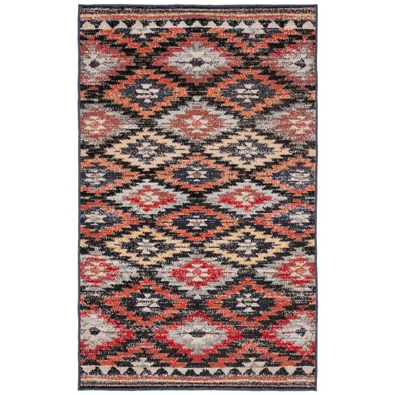 Rustic Multicolor Synthetic Low Pile Outdoor Area Rug