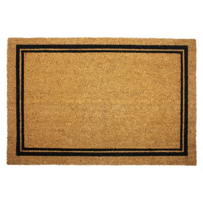 Natural Coir Outdoor Doormat with Black Border