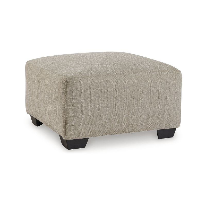 Beige Oversized Contemporary Storage Pouf Ottoman