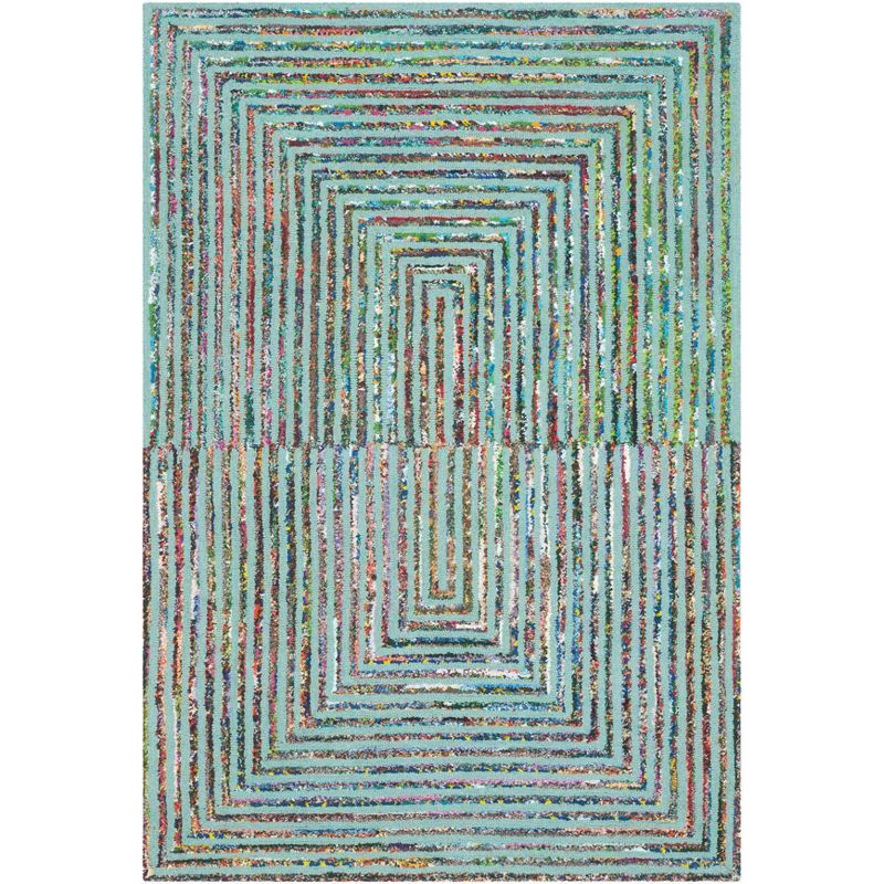 Hand-Tufted Teal Wool Round Accent Rug - 47"